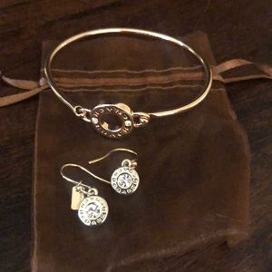 Coach pave drop earrings and bracelet set